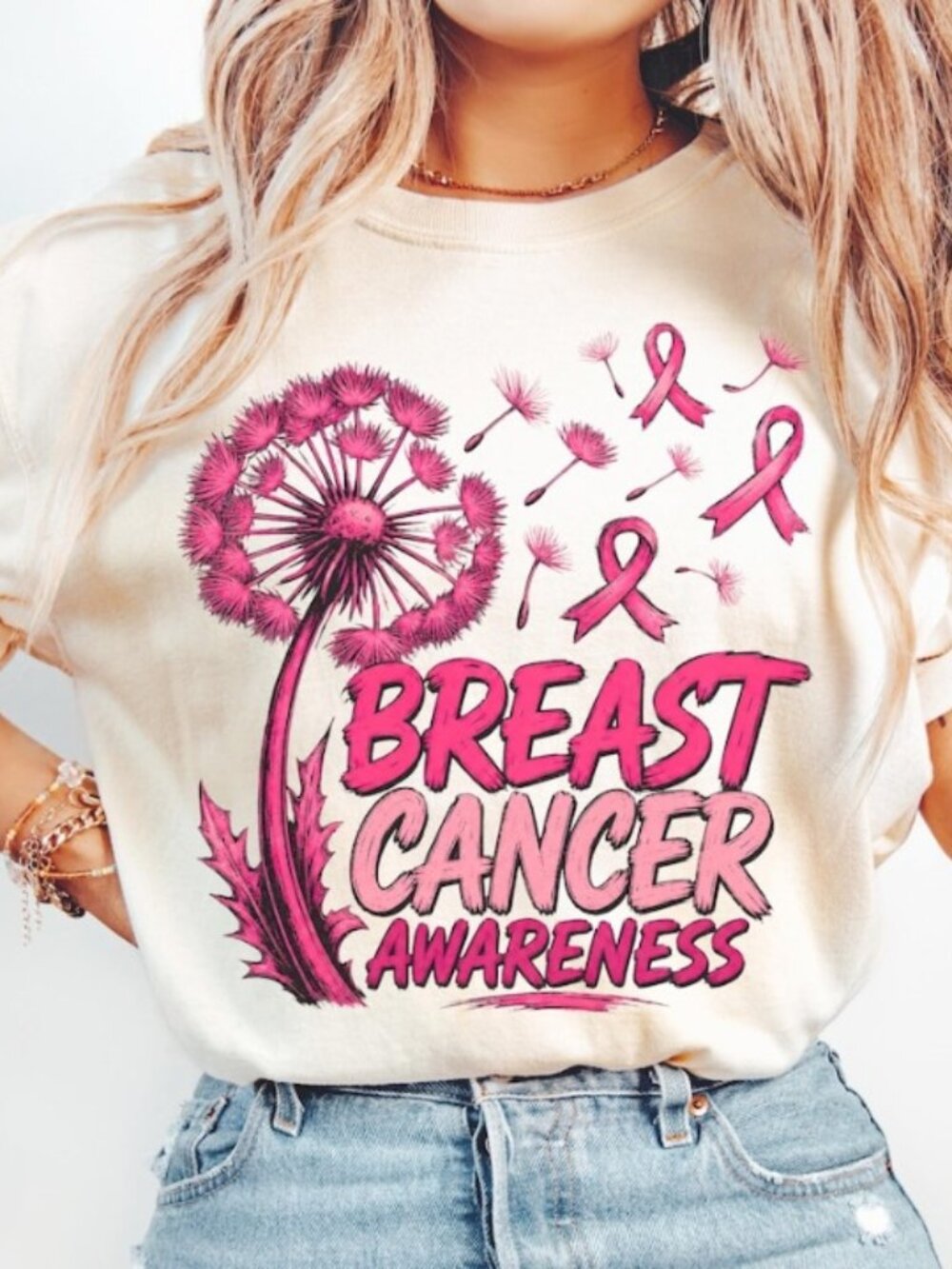 Breast Cancer Awareness Shirt, Pink Ribbon Shirt - Picture 1 of 4